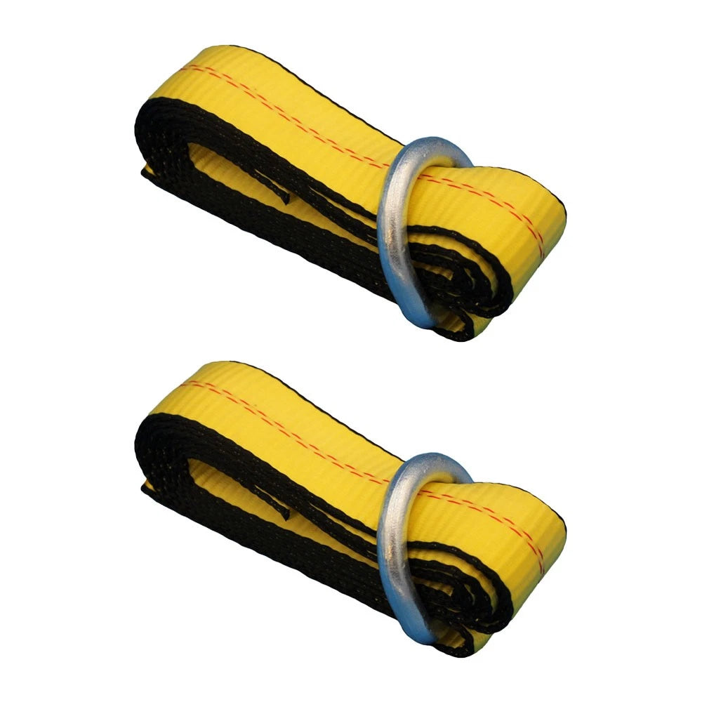 2X Wheel Tie Down Straps 8' w/D-Ring for Car Hauler Tow Dolly Tow Truck