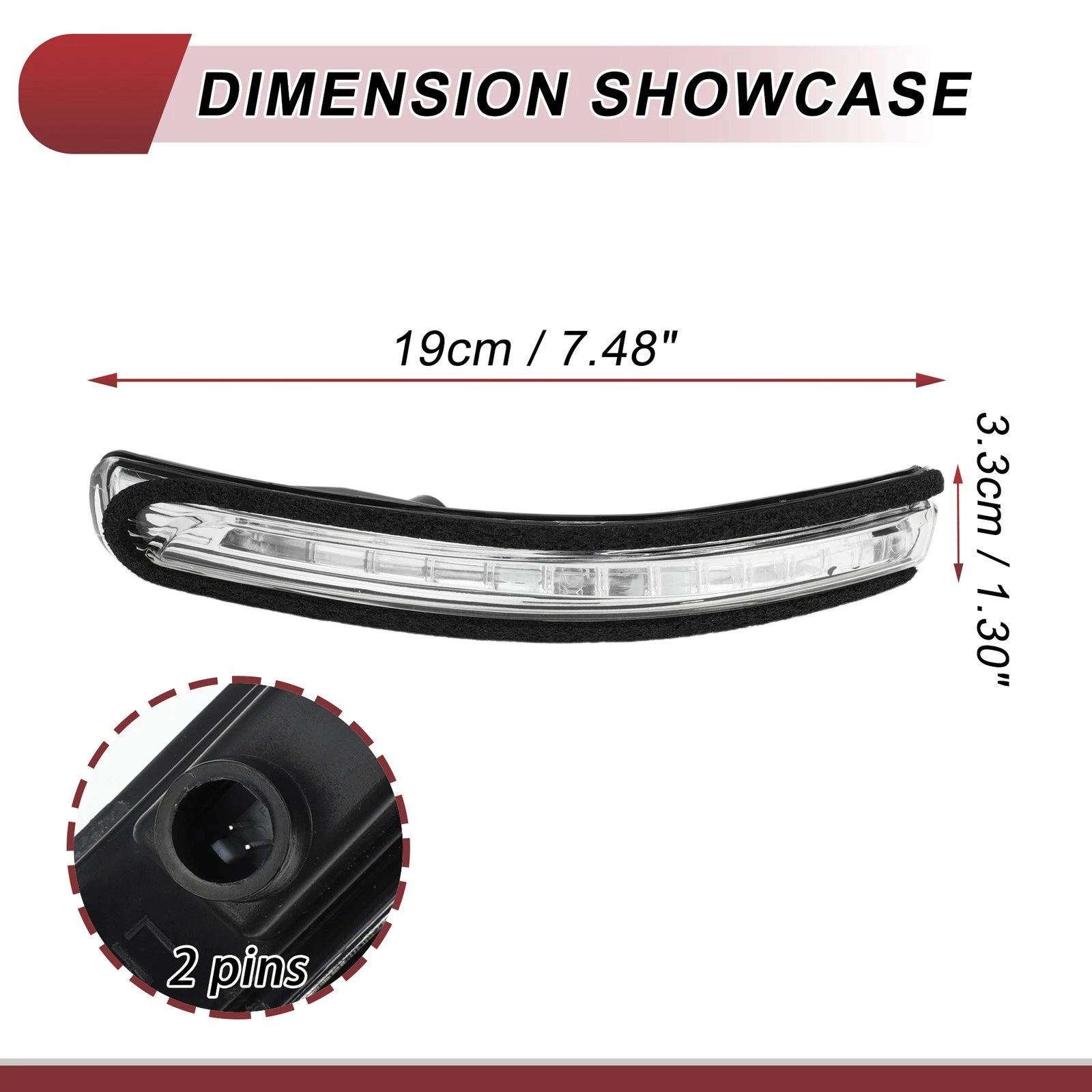 Mirror Turn Signal Light for KIA Rio Pride (2012–2016) No. 876141W000 Left Black Clear