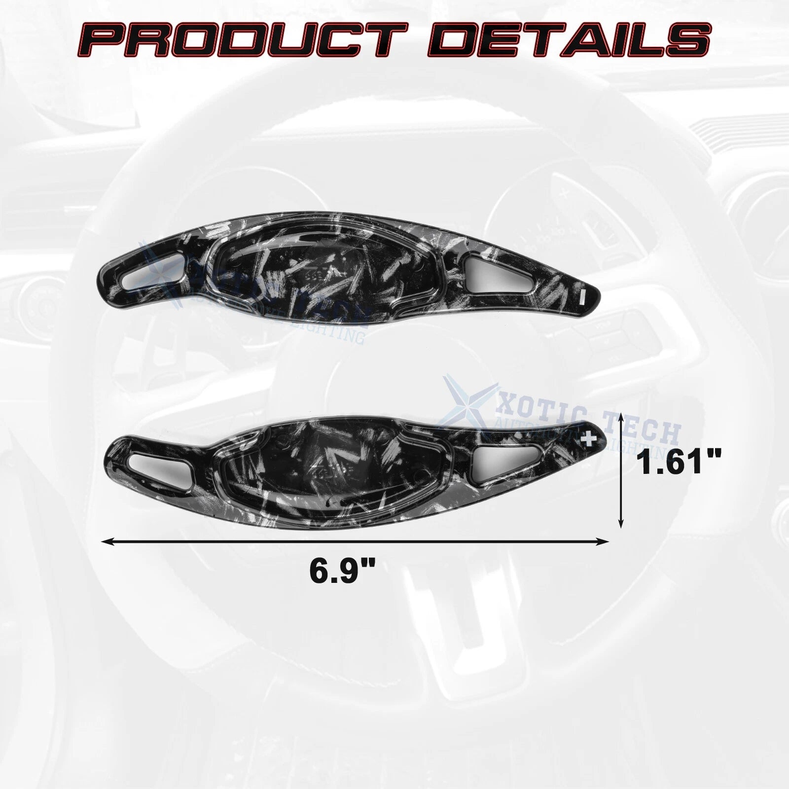 Carbon Look Paddle Extended Shift Decor Trim for Honda Civic (2016-2021)