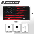 Vintage American Front Flag License Plate Vanity Gift for Universal Use (-)