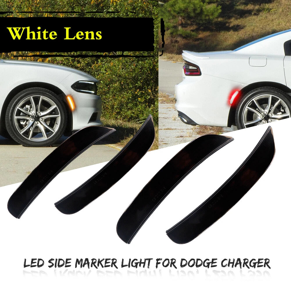 Set of 2 Smoked Lens LED Side Marker Lights for Dodge Charger (2015–2023)