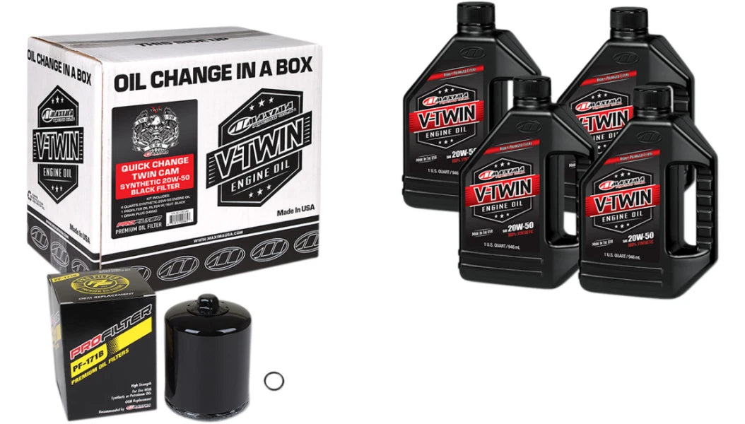 Oil Change Kit with Black Filter for Harley Twin Cam (1999–2017) 20W50