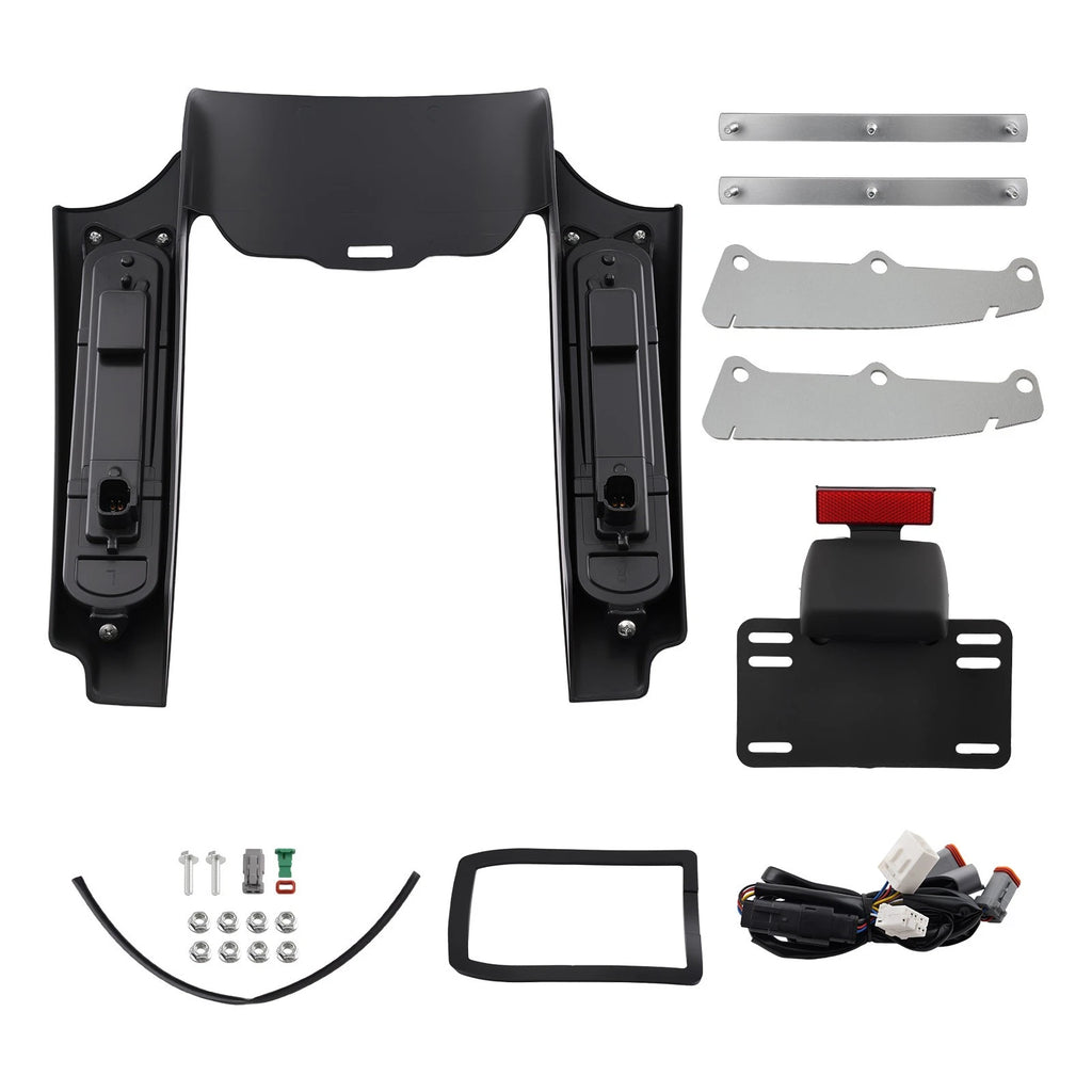 Rear LED Mud Flaps for Harley Electra Glide FLHTC (2009–2013) Black ABS