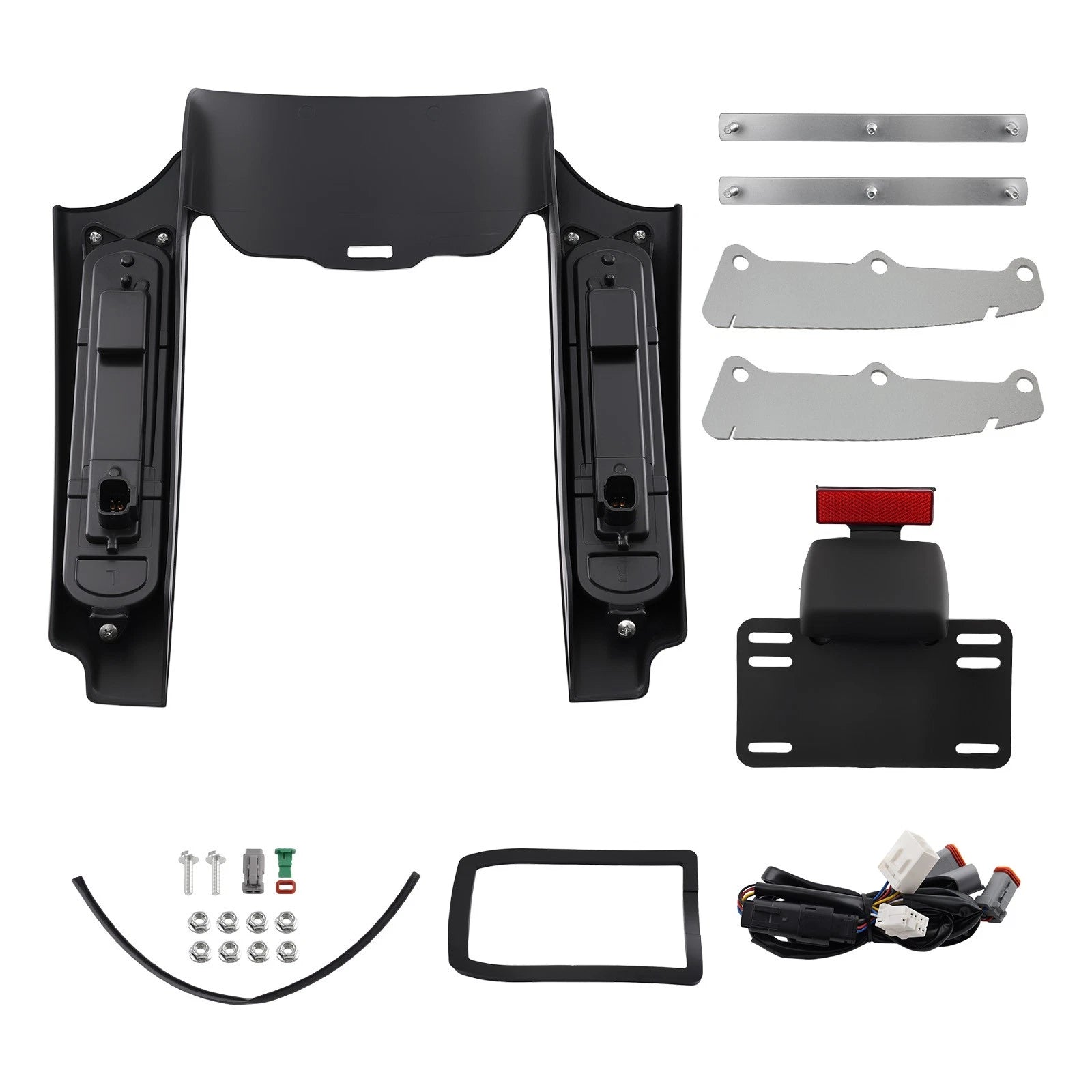 Rear LED Mud Flaps for Harley Electra Glide FLHTC (2009–2013) Black ABS