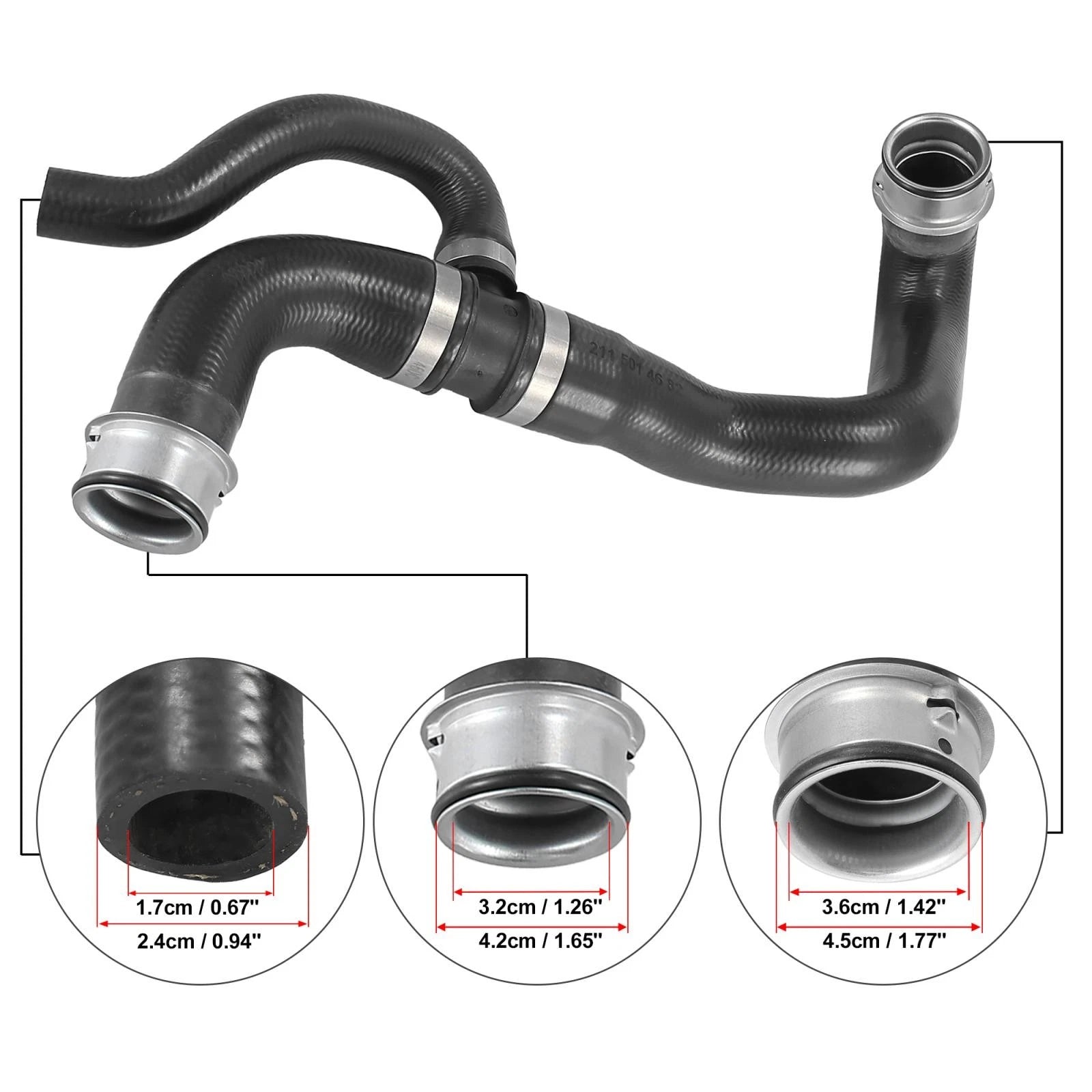 Lower Radiator Coolant Hose 2115014682 for Mercedes-Benz E350 (2006–2009)