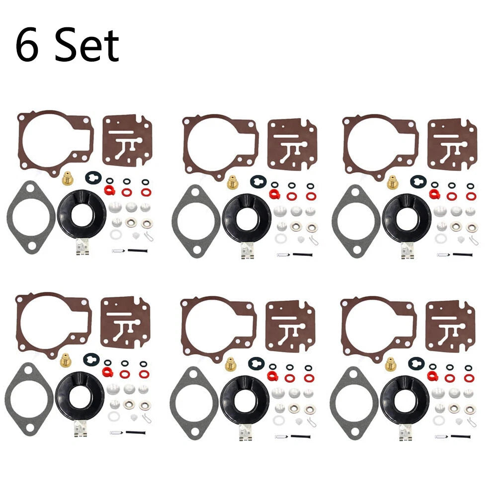 Set of 6 Carburetor Overhaul Kits for Johnson Evinrude 396701 (18-75HP)