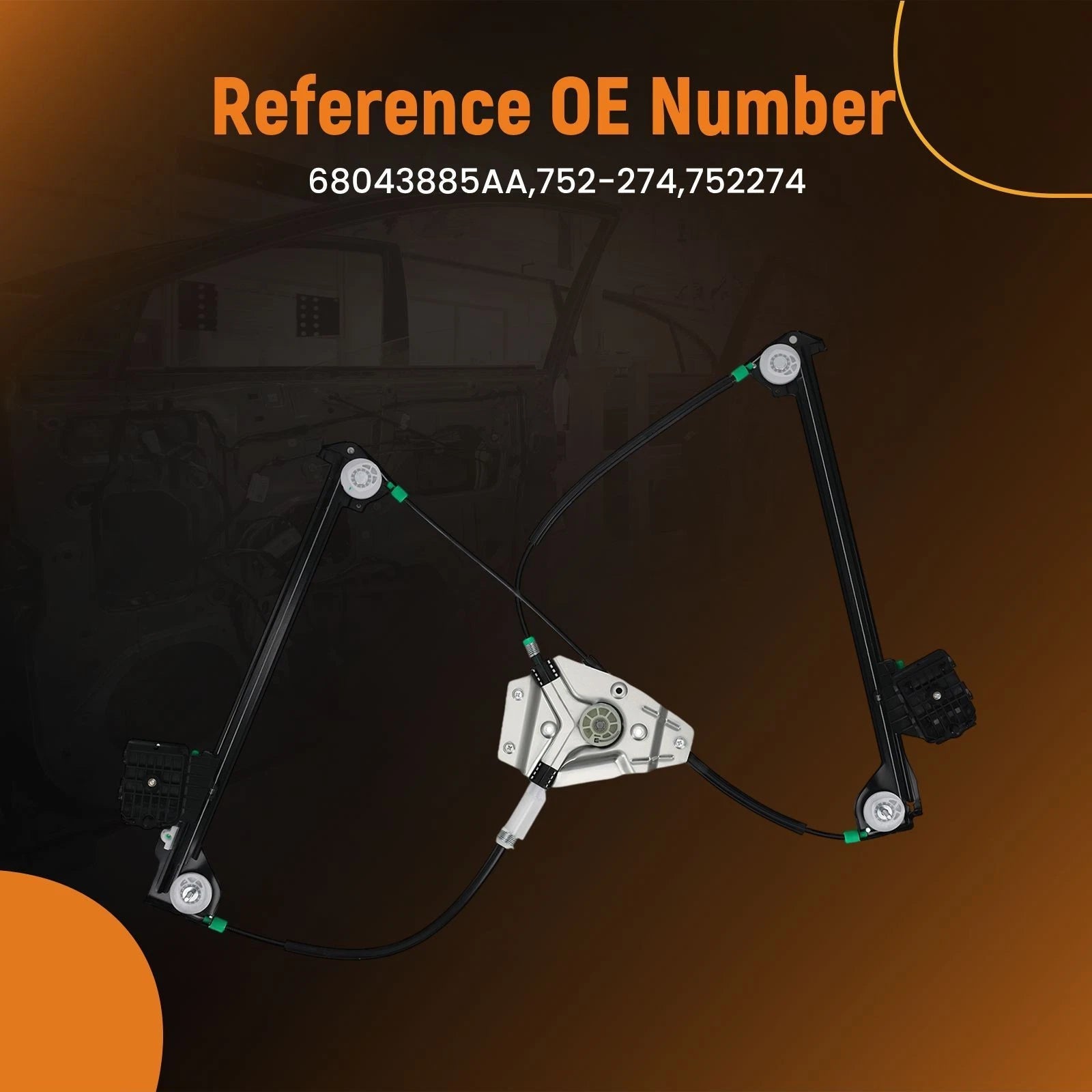 Front Left Window Regulator Assembly for Dodge Challenger (2008–2019) 752274