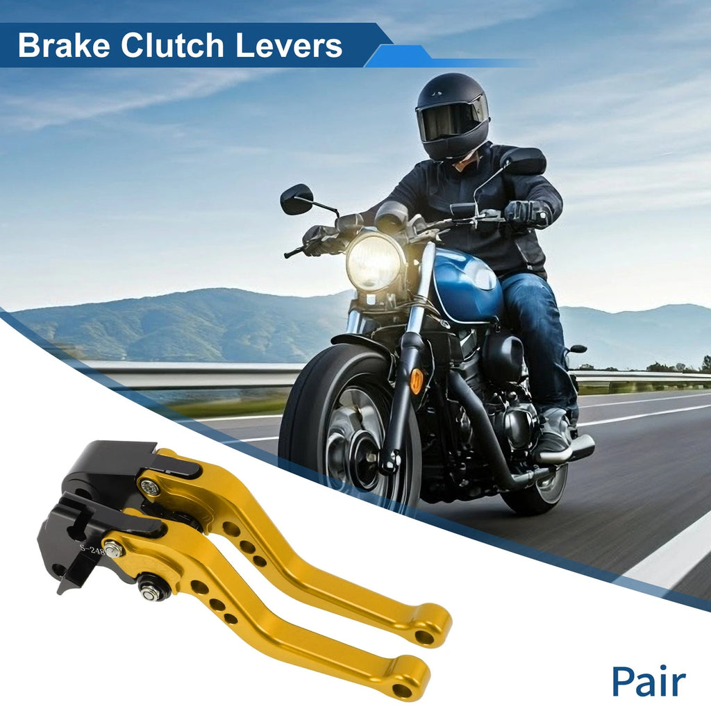 Adjustable Short Brake Clutch Levers for Suzuki GSXR750 (2004–2005) Gold Tone