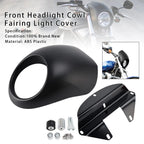 Headlight Fairing Light Cover for Harley Sportster Dyna XL 883 1200 (1973–Present) Matte Black