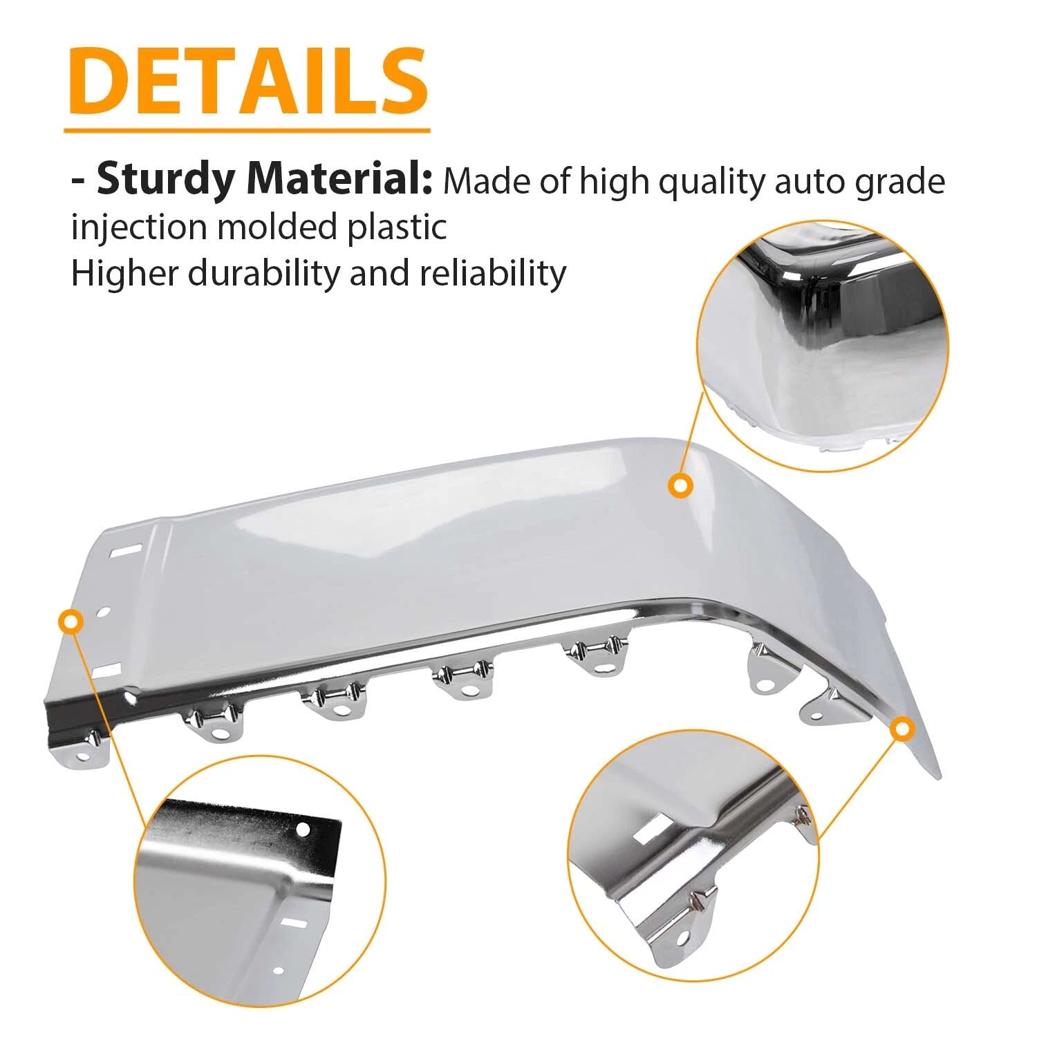Left Hand Rear Bumper End Cap for Chevy Silverado GMC Sierra 1500 (2007–2013)