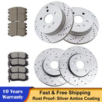 Front Rear Brake Rotors Disc Ceramic Pads for Chevy Equinox GMC Terrain (2010–2017)