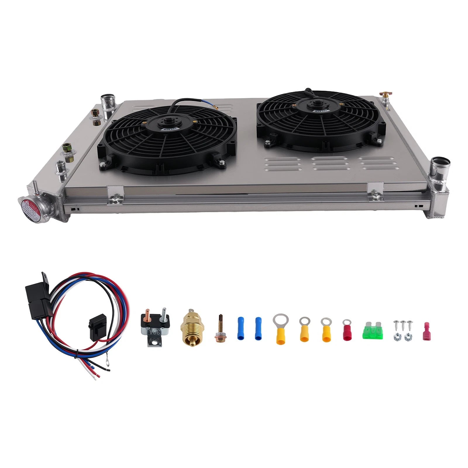 3 Core Radiator with Dual Fan Shroud Kit for Chevy C/K Series (1973–1987)