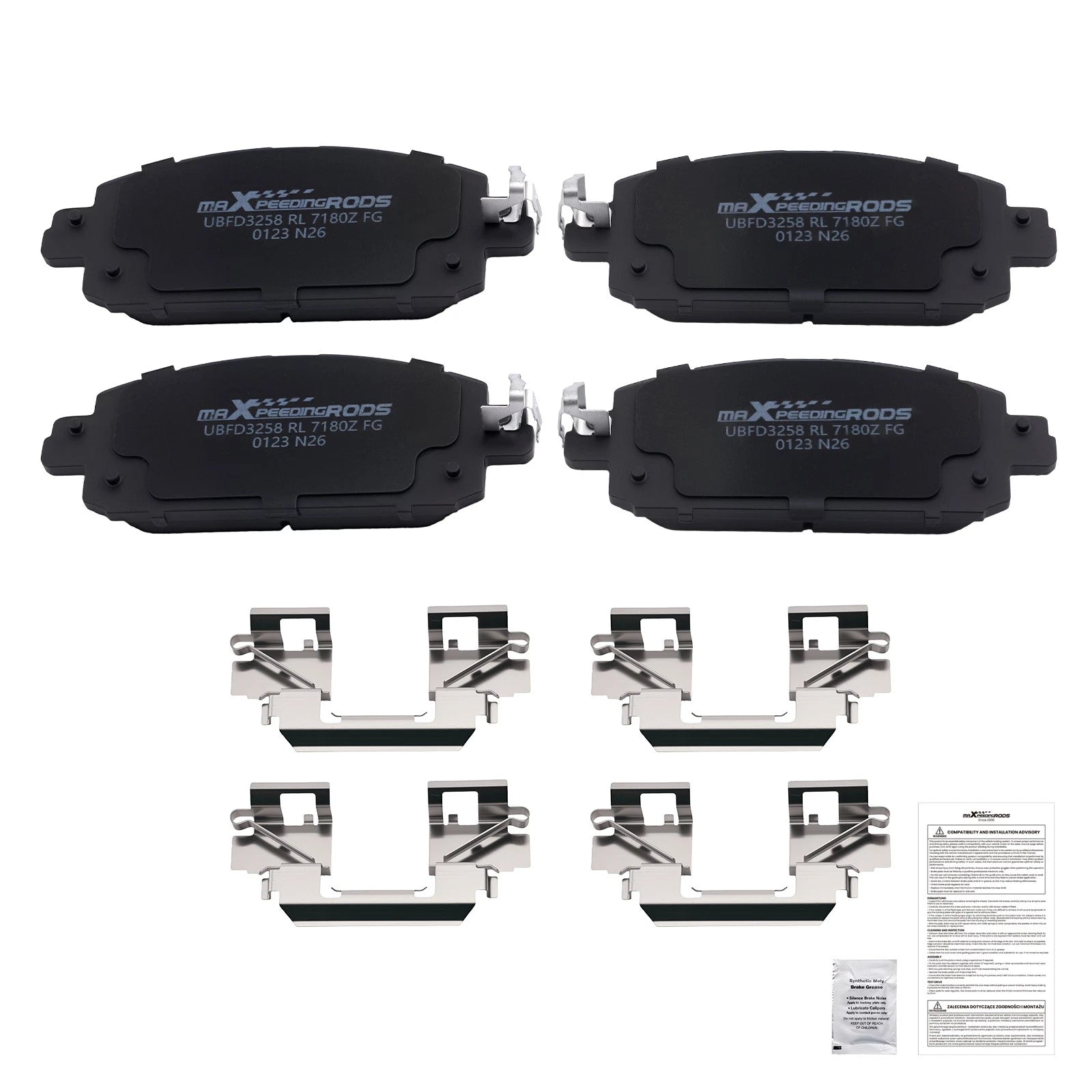 Set of 4 Front Ceramic Brake Pads for Nissan Kicks (2021–2024), Sentra (2020–2024)