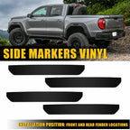 Side Marker Light Cover for GMC Canyon (2023–2025) - Black Vinyl Tint