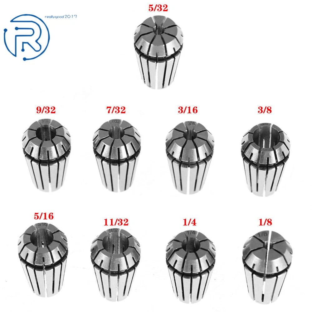 Set of 6 Spring Collets for CNC Milling Machine
