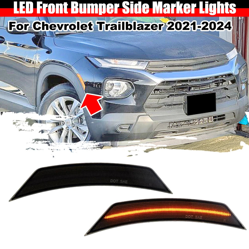 Smoked Lens Amber LED Front Side Marker Light for Chevrolet Trailblazer (2021–2024)