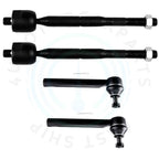 Set of 4 Front Inner & Outer Tie Rod Ends for Lexus RX330 Toyota Highlander (2004–2006)