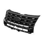 Front Bumper Upper Grille for Ford Explorer (2016–2017) Glossy Black