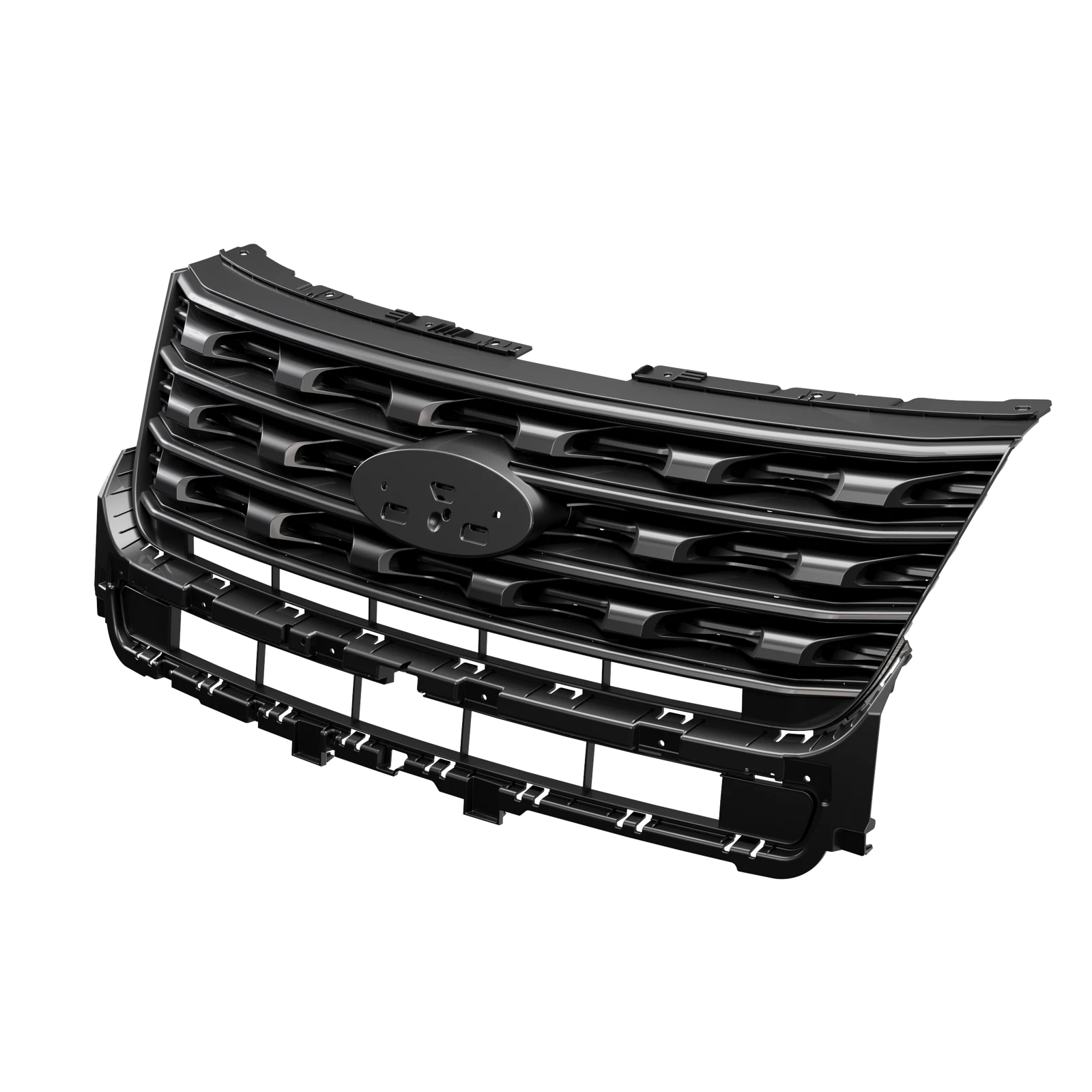 Front Bumper Upper Grille for Ford Explorer (2016–2017) Glossy Black
