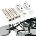 Chrome Front Turn Signal Mount Bracket Relocation Kit for Harley Dyna (39mm, 49mm)