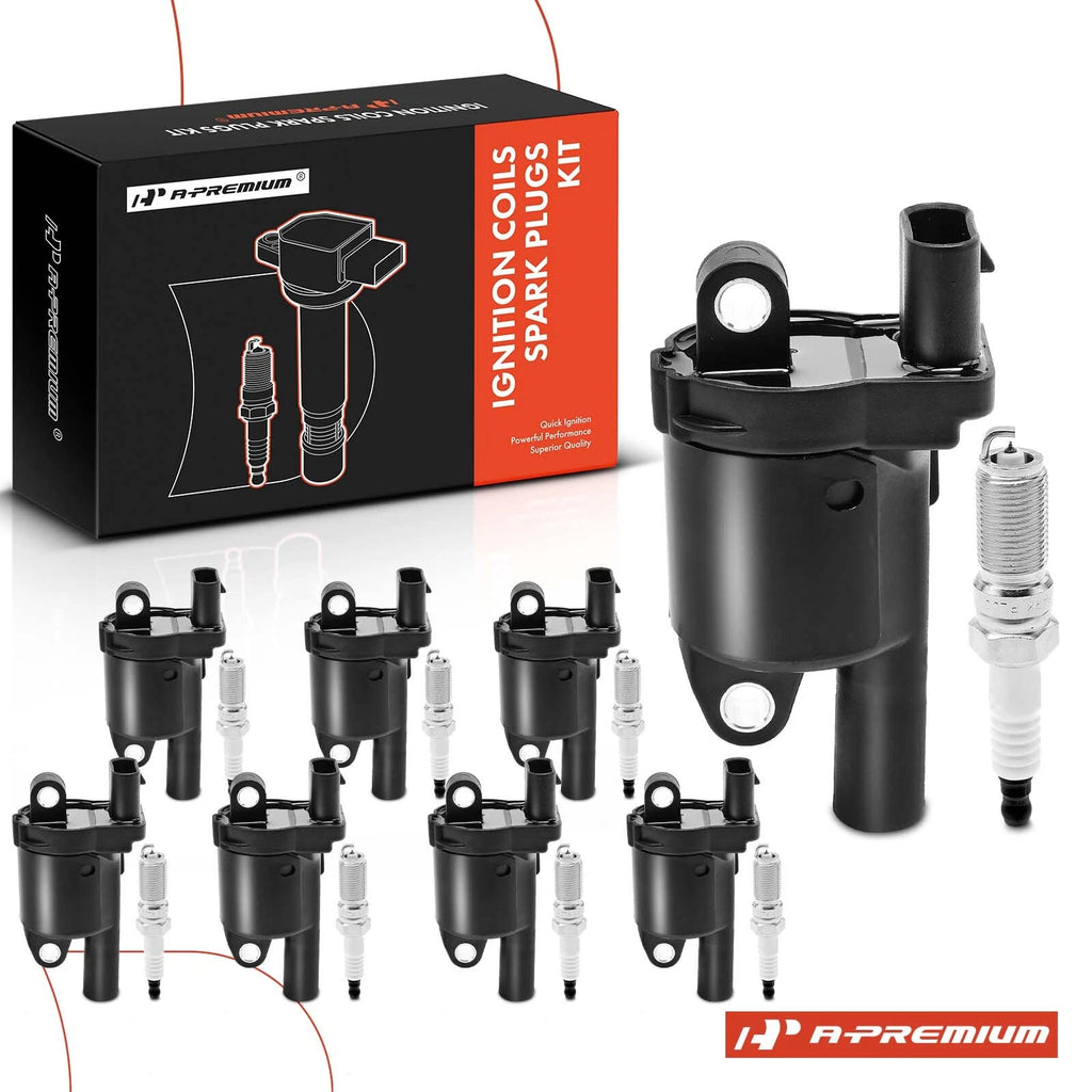 Set of 8 Ignition Coils & Iridium Spark Plugs for Silverado 1500 (2014–2023)