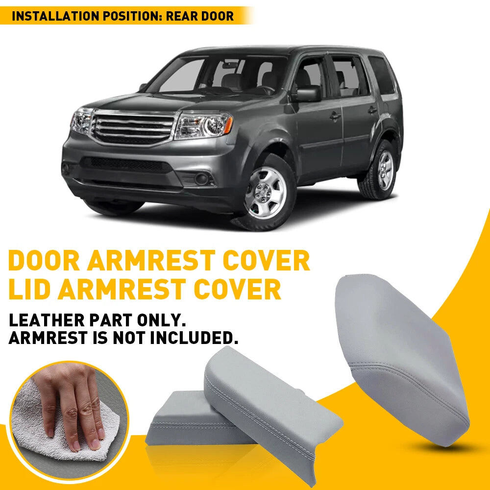 Center Console Lid + Rear Door Panels Armrest Cover for Honda Pilot (H)