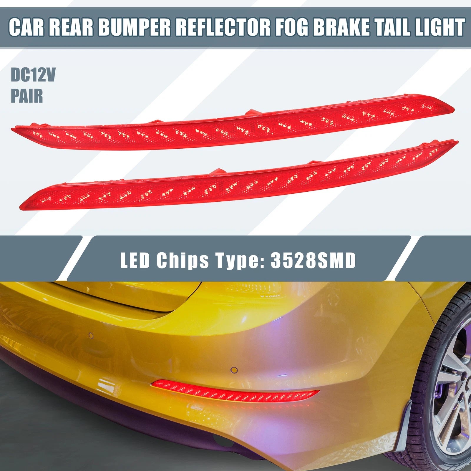 2X Rear Bumper LED Brake Tail Turn Signal Light for Hyundai Elantra (2016–2018) 703820390374
