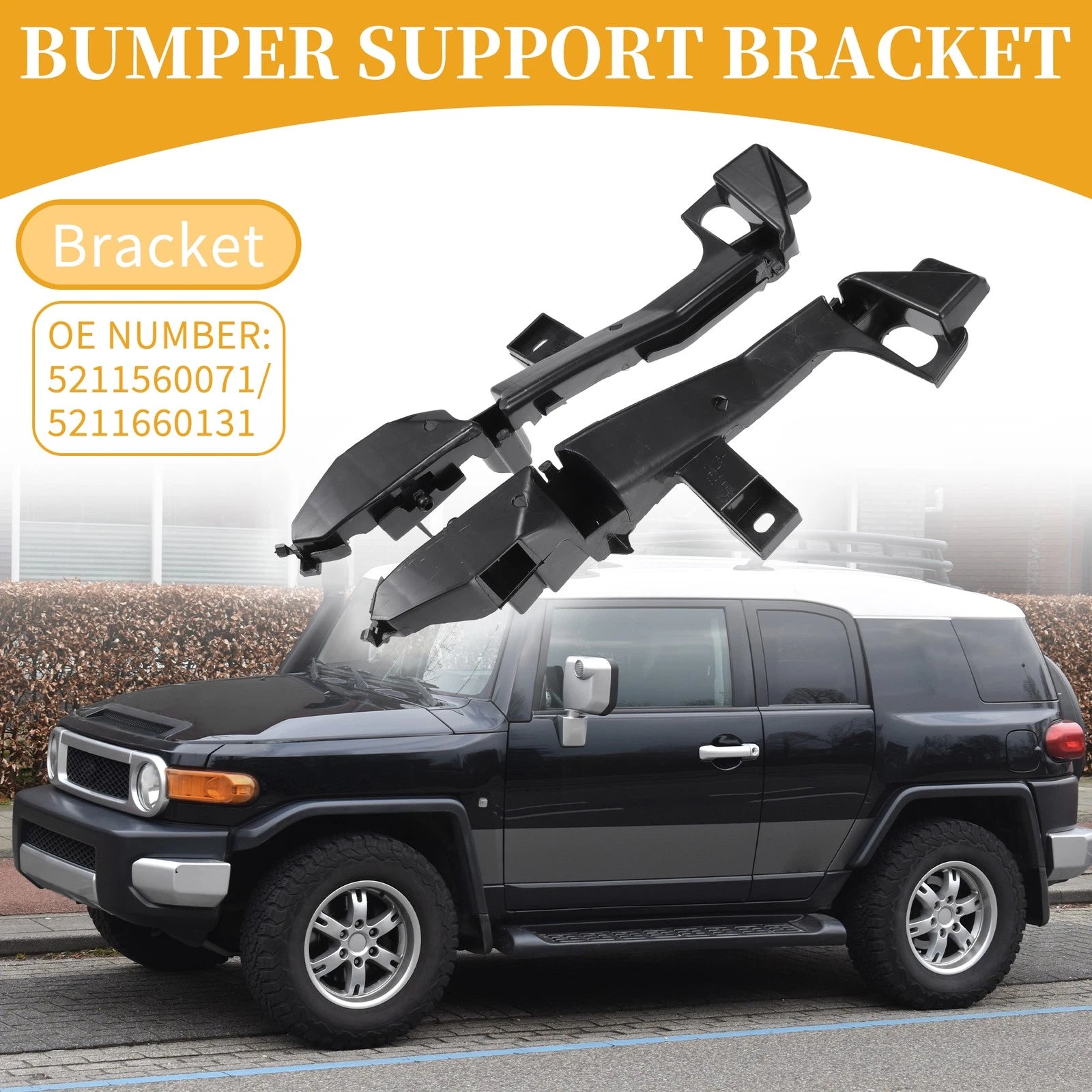 Set of 2 LH RH Front Bumper Support Brackets for Toyota Cruiser (2003–2008)