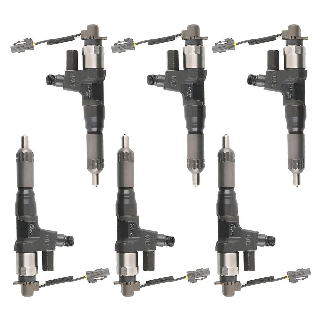 6 Diesel Fuel Injectors for Hino J08E (SK350-8, SK200-8, SK210-8, SK250-8, SK330-8)