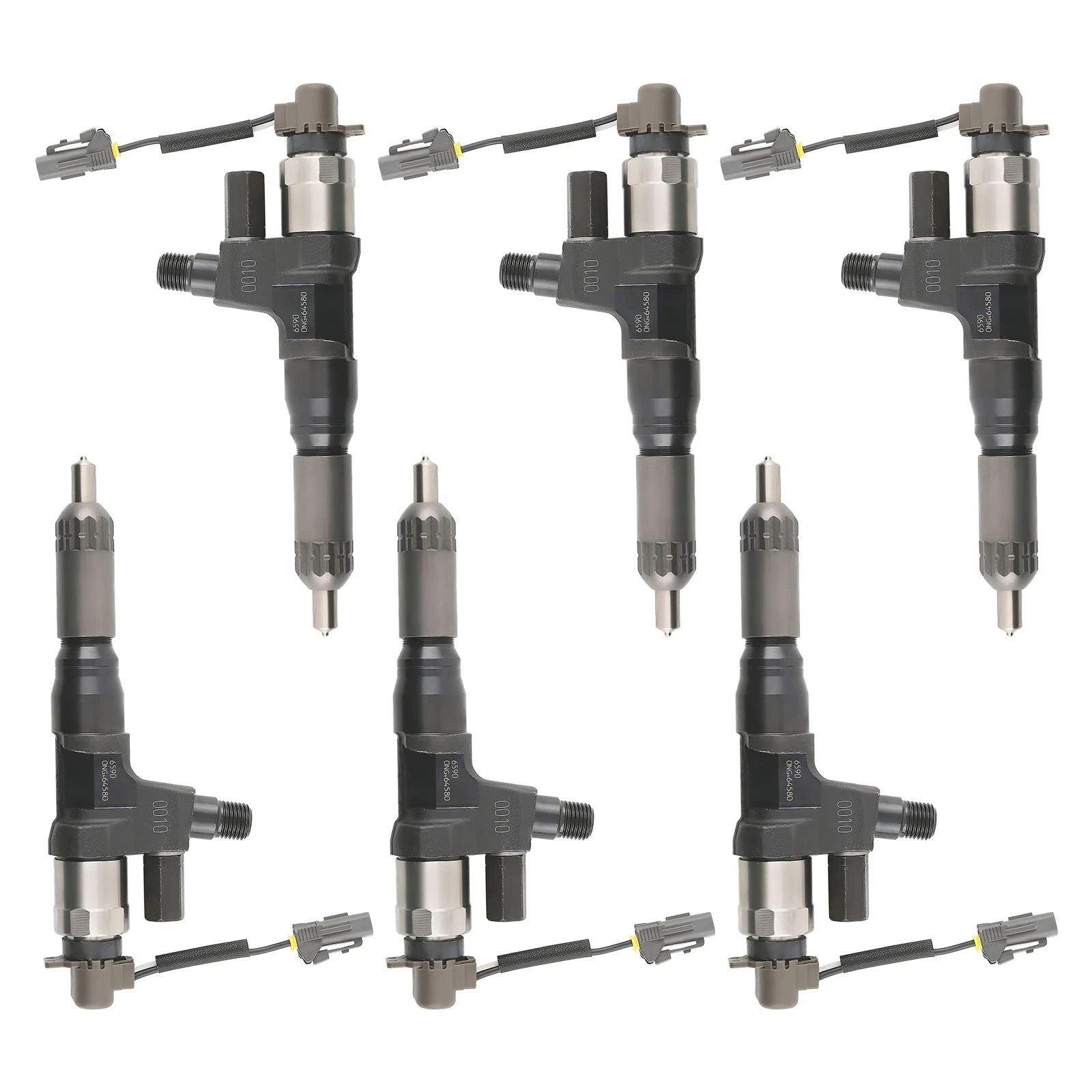 6 Diesel Fuel Injectors for Hino J08E (SK350-8, SK200-8, SK210-8, SK250-8, SK330-8)