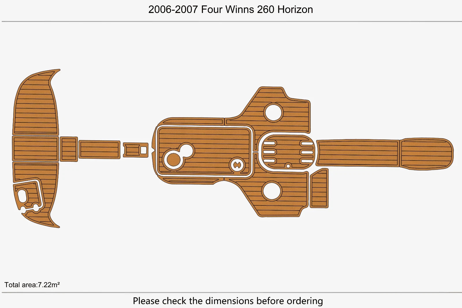 EVA Foam Teak Deck Pads for Four Winns 260 Horizon (2007)