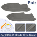Pair Front Door Panels Armrest Covers Gray for Honda Civic Sedan (2006–2011)