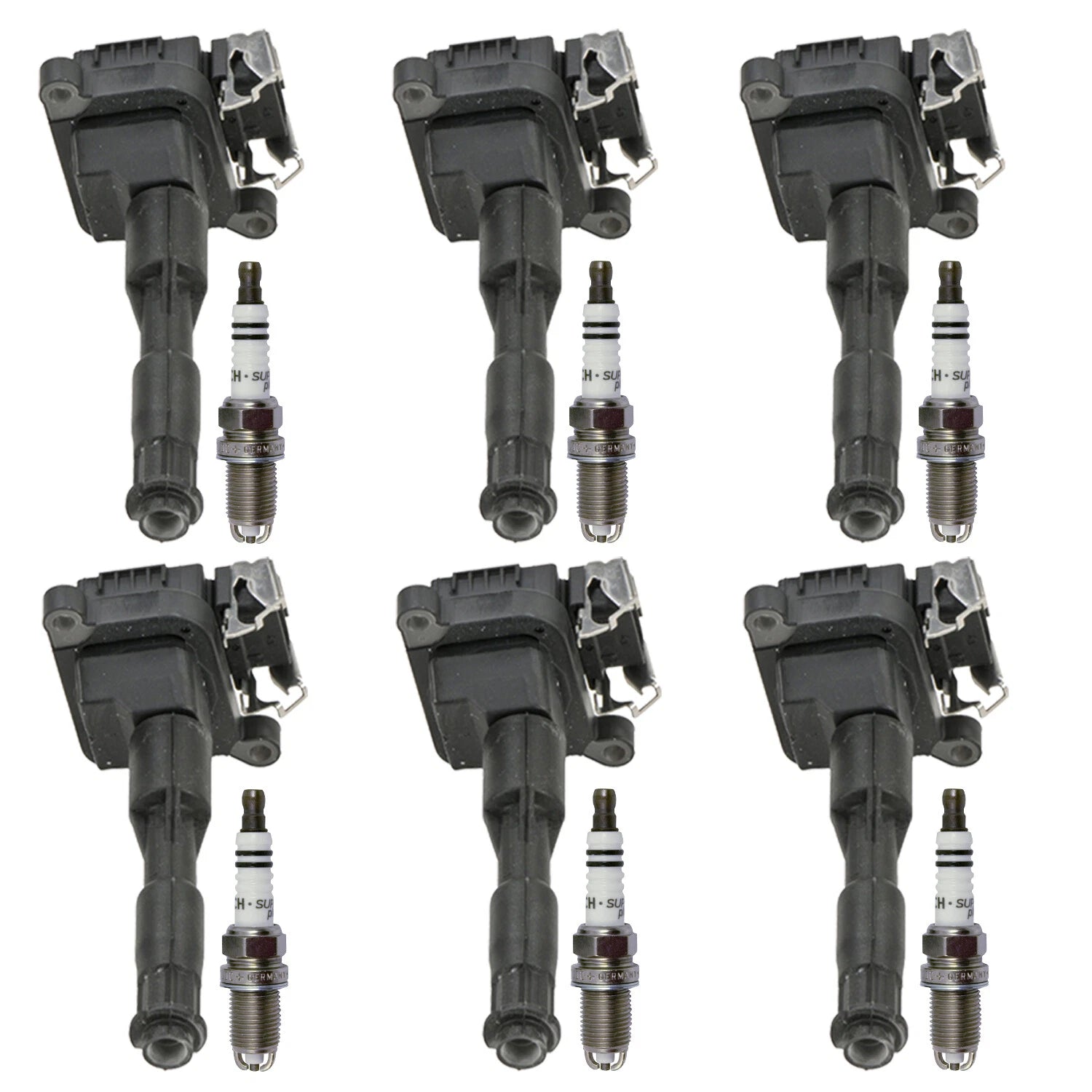Set of 6 Ignition Coils & Nickel Spark Plugs for BMW E36 E39 M3 (1992–1999)