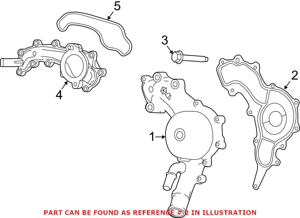 Engine Water Pump Gasket Assembly for Chrysler Dodge Jeep (OEM)