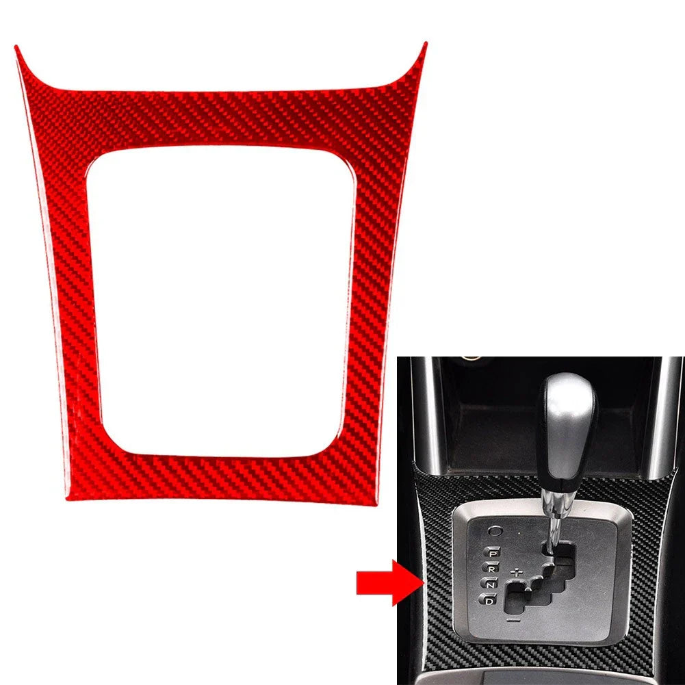 Carbon Fiber Red Gear Shift Panel Cover for Subaru Forester (2008-2013)