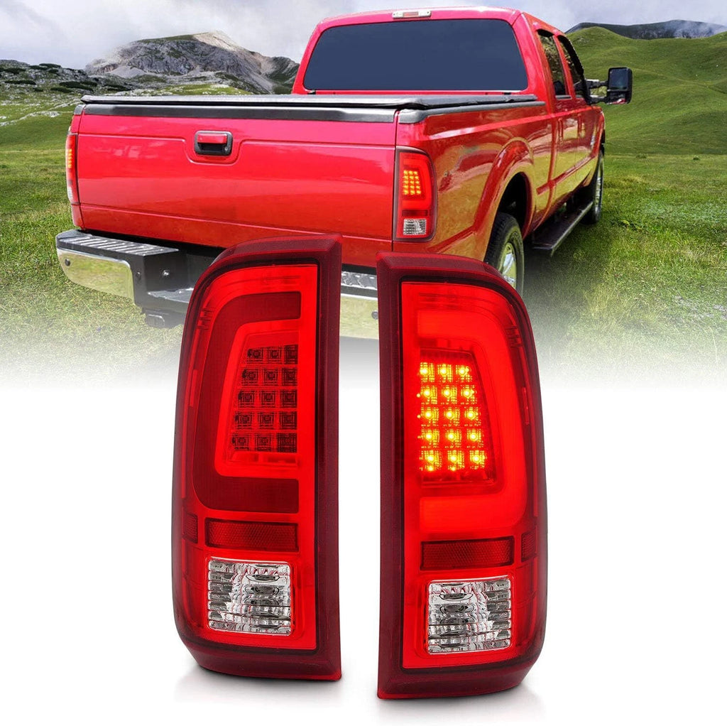 Red LED Taillights Pair for 2008–2016 Ford F-250/F-350/F-450/F-550