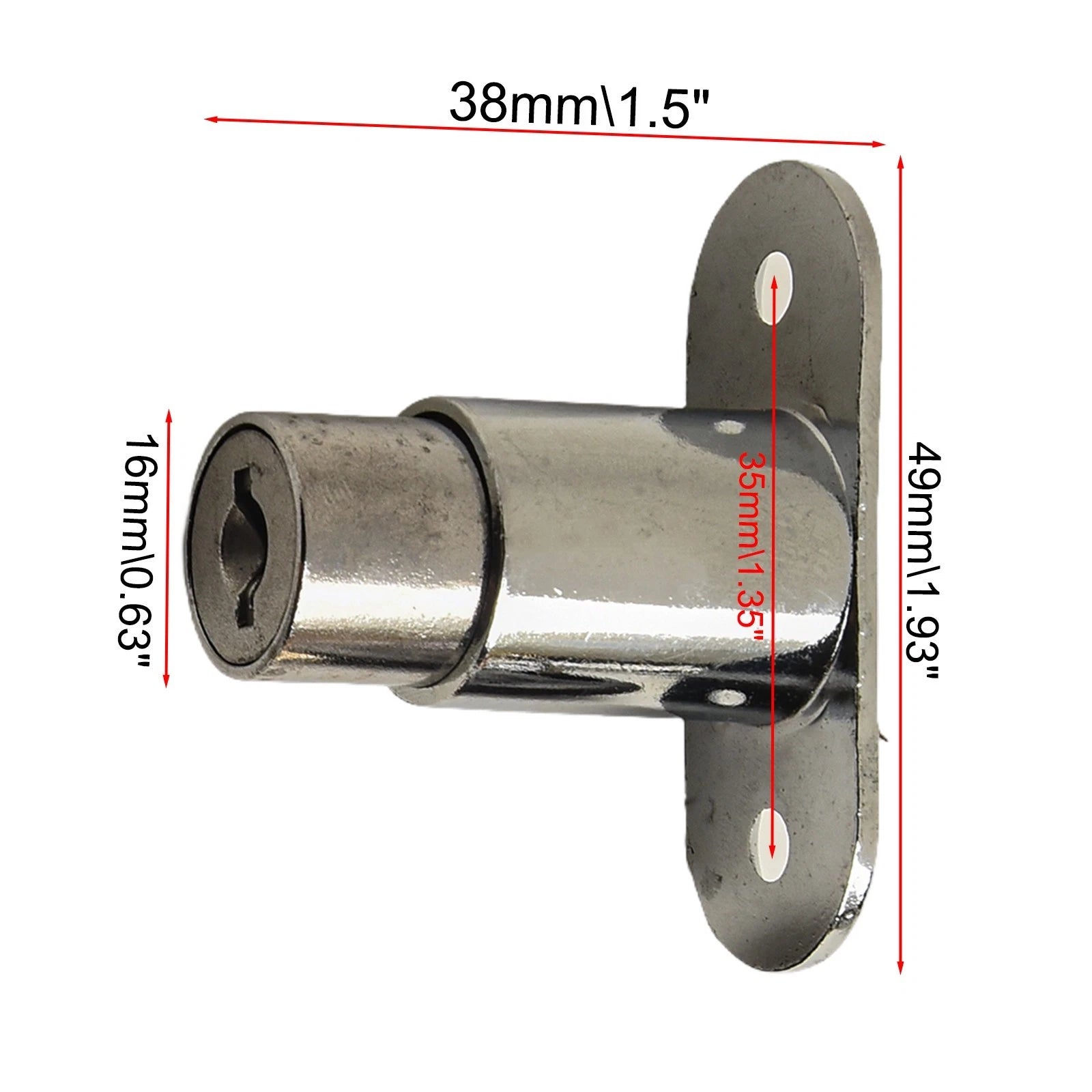Set of 2 Cabinet Push Plunger-Lock Cylinder Locks for Home Tool