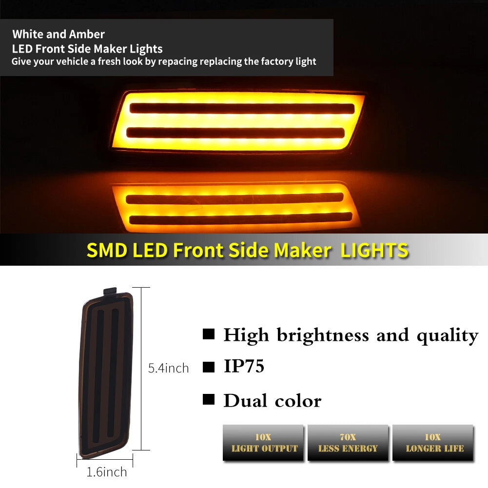LED Front Side Marker Light Smoke Lens for VW MK5 Golf GTI R32 Jetta (2006–2009)