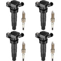 4x Ignition Coils and Spark Plugs for Kia Rondo Hyundai Sonata 2.4L (2006–2011)