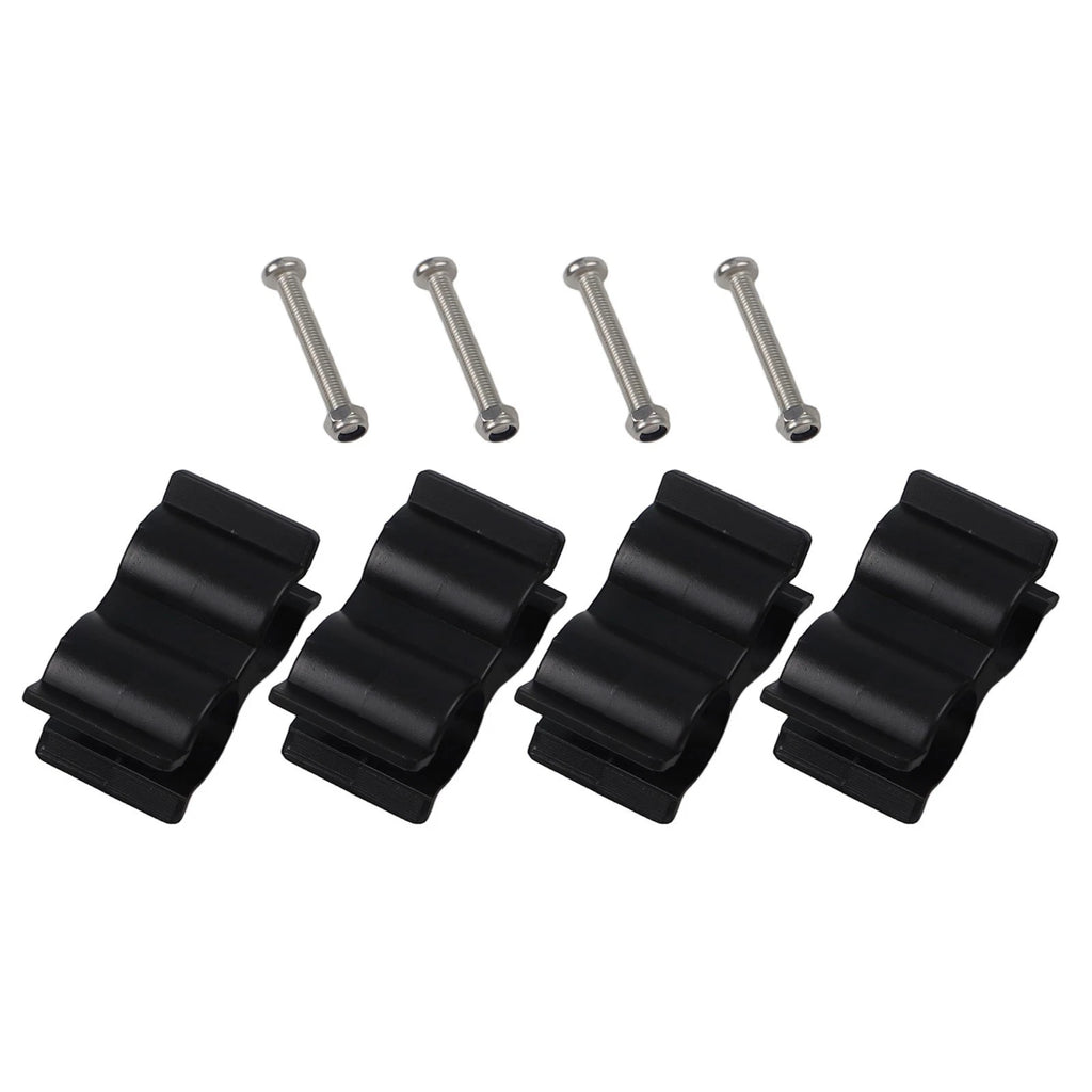 Set of 4 Double Tube Clip Holders for Boat Top Poles (Fits 7/8" to 1")