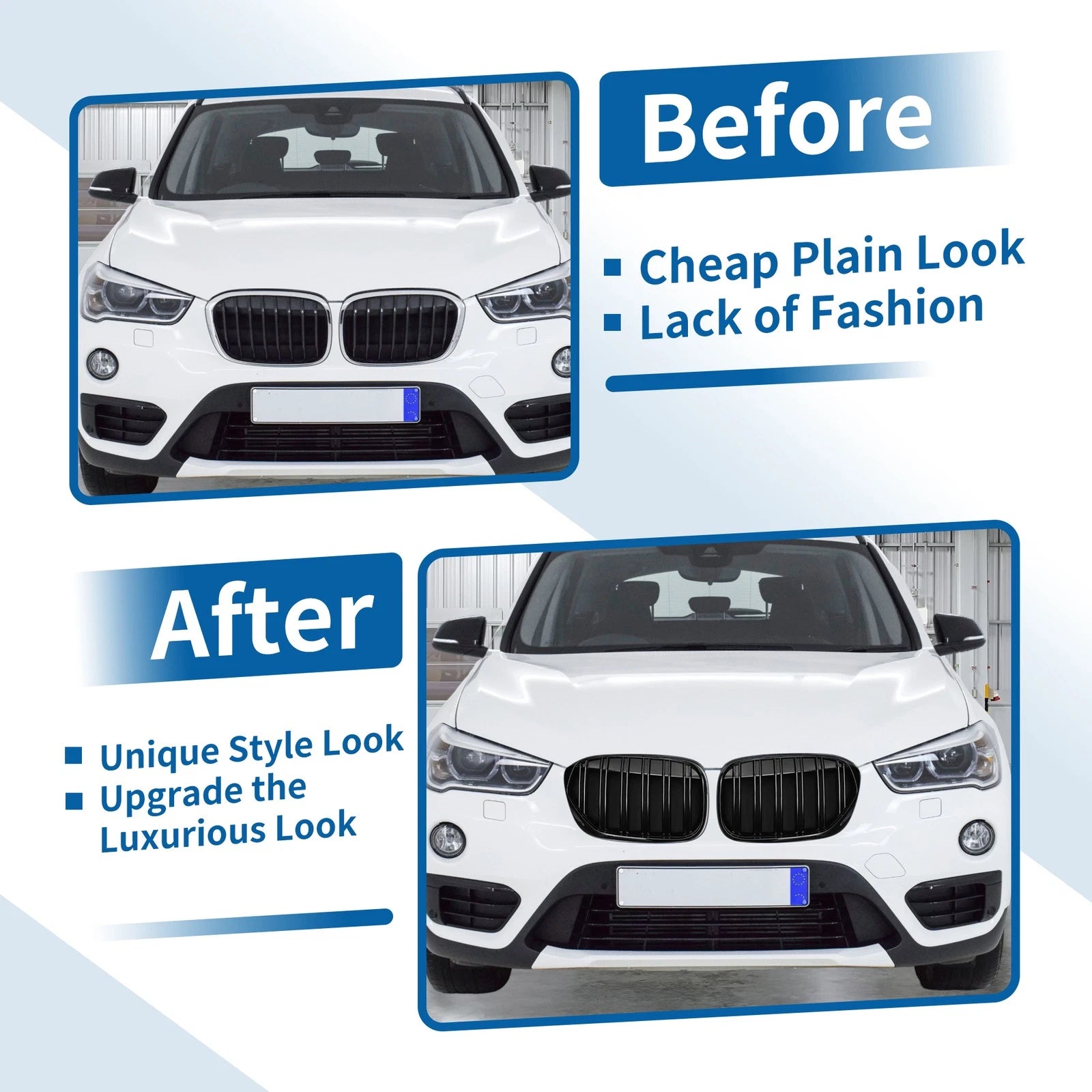 Front Upper Bumper Grille for BMW X1 F48 (2016–2023)
