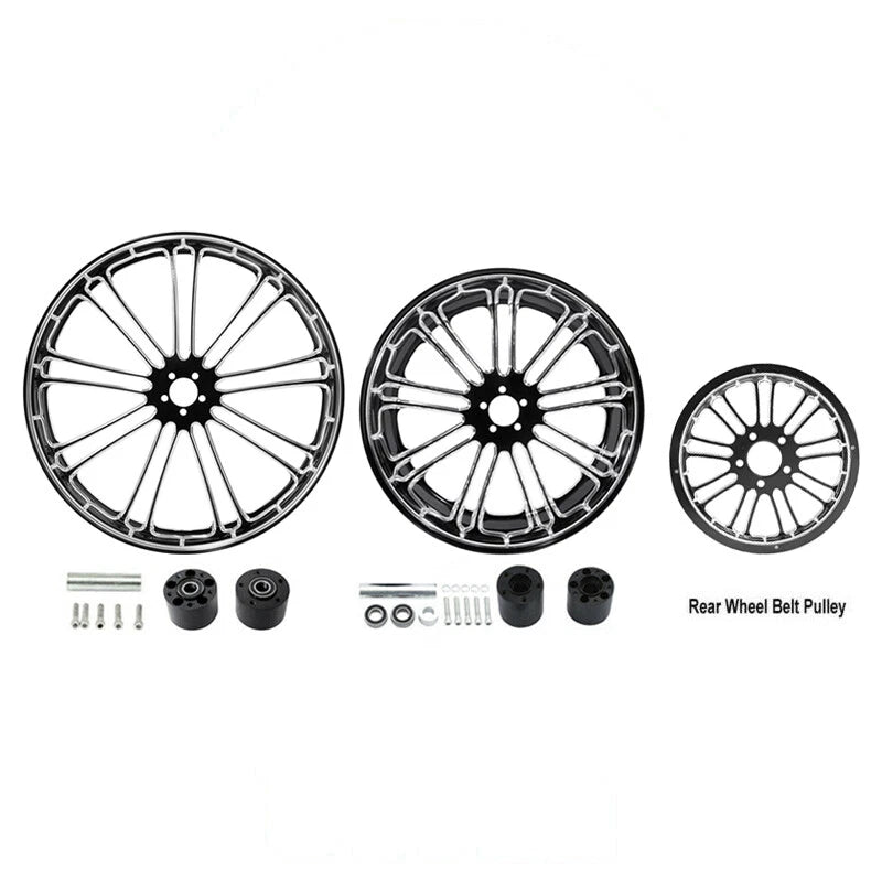 30" Front 18" Rear Wheel Rim Hub Belt Pulley for Harley Street Glide (1997–2008)