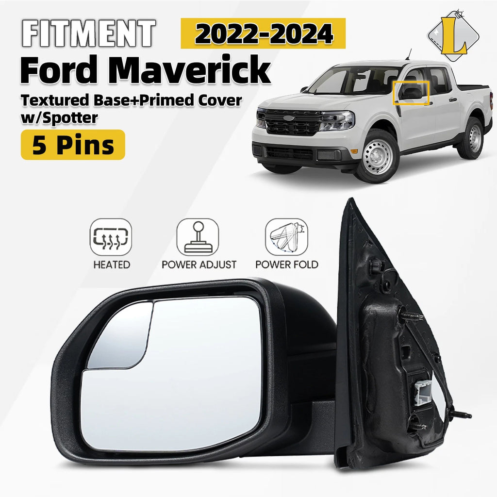 Side Mirror for Ford Maverick (2022–2024) W/Spotter Heated Power Adjust 5 Pin