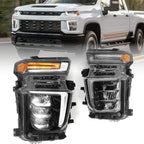 LED Headlight Set for Chevy Silverado 2500HD 3500HD (2020–2023) L+R Pair