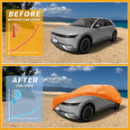 Waterproof Car Cover for Hyundai Ioniq 6 (2023) - Orange Cotton, Zipper