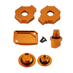 CNC Axle Adjuster Blocks & Oil Filler Cap & Engine Plug for KTM Duke (125-390)