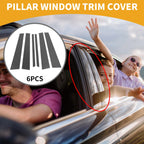 6X Car Pillar Window Trim Cover for Honda CRV (2002–2006) Black Carbon Fiber