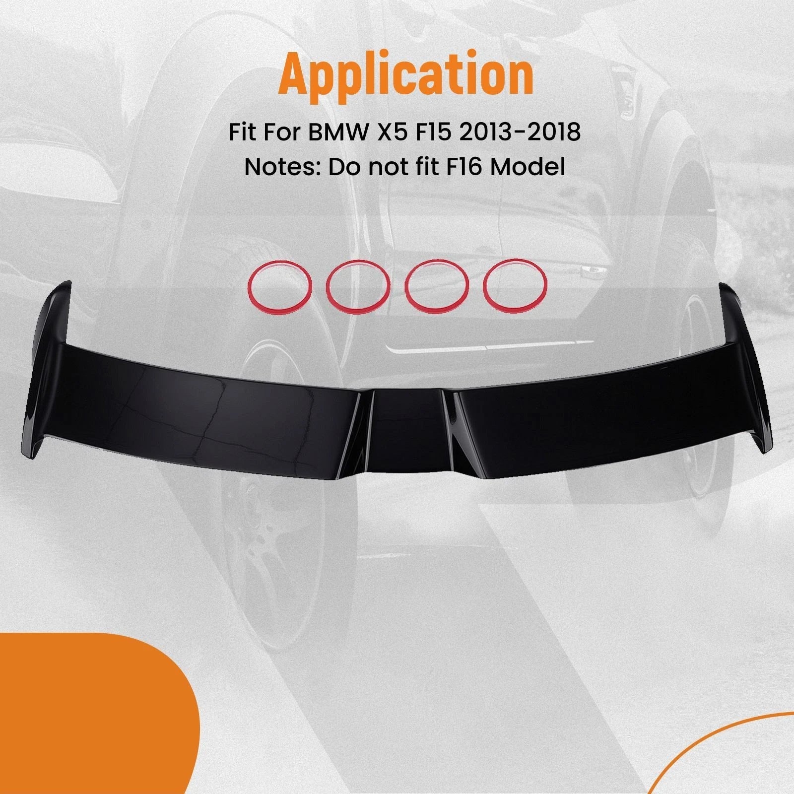 Gloss Black ABS Plastic Trunk Spoiler for BMW X5 (2013-2018)