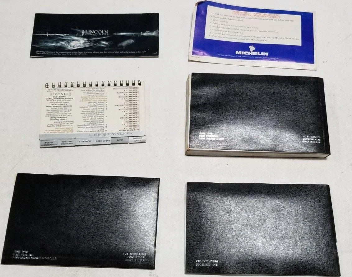 Owners Manual Set for Lincoln Continental (1996)