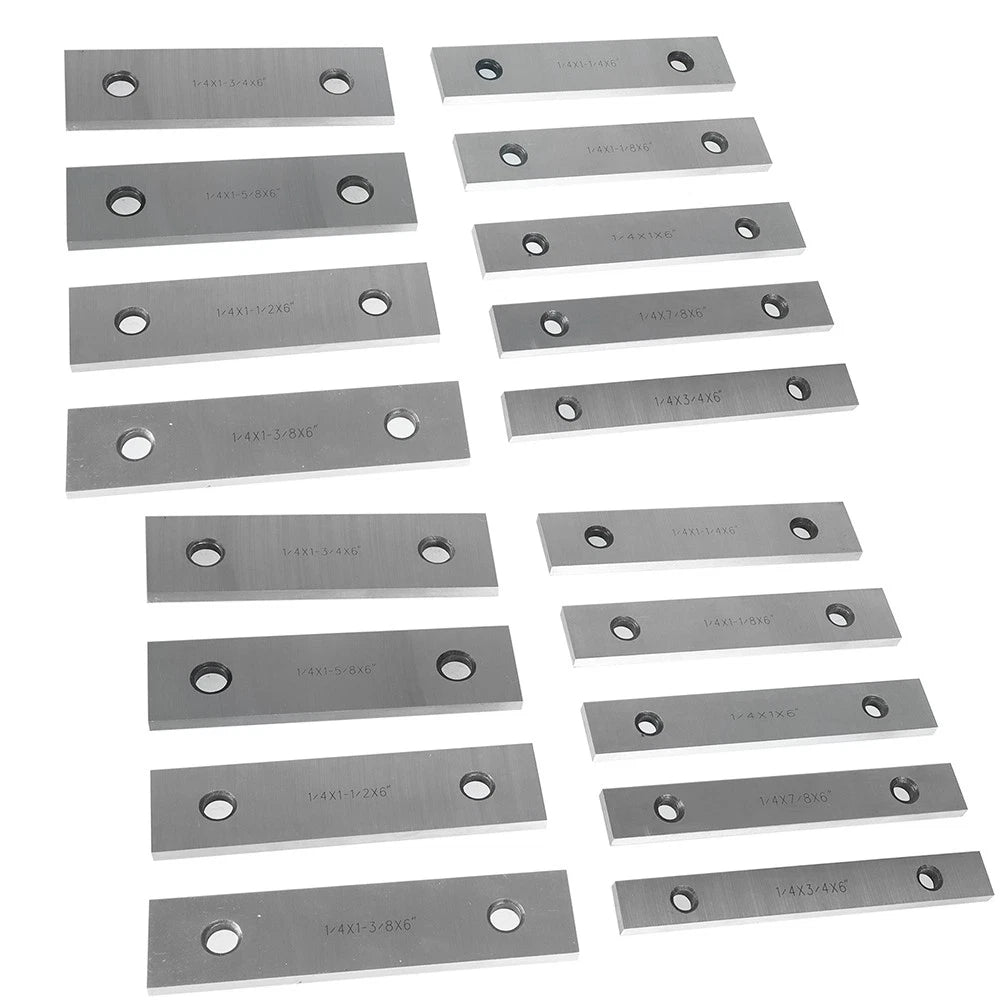 Set of 9 Steel Parallel Blocks for Precision Machining